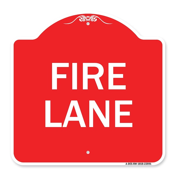 Signmission Designer Series Sign-Fire Lane Supplementary, Red & White Aluminum Sign, 18" x 18", RW-1818-23991 A-DES-RW-1818-23991 - main